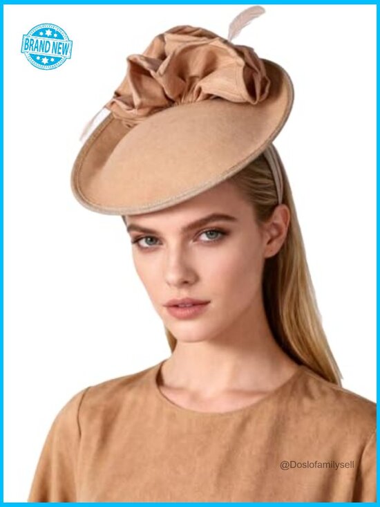 Vintage Pillbox Cap Fascinator Elegant Church Wool Felt Fedora Adjustable main image 6